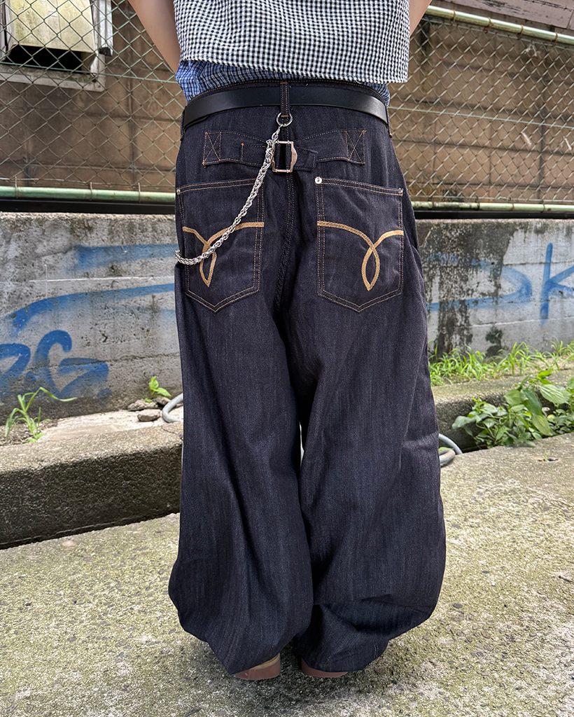 PEOPLESTYLE 生デニムパンツ バルーンジーンズ リジッド PEOPLESTYLE 生デニムパンツ バルーンジーンズ リジッド PEOPLESTYLE