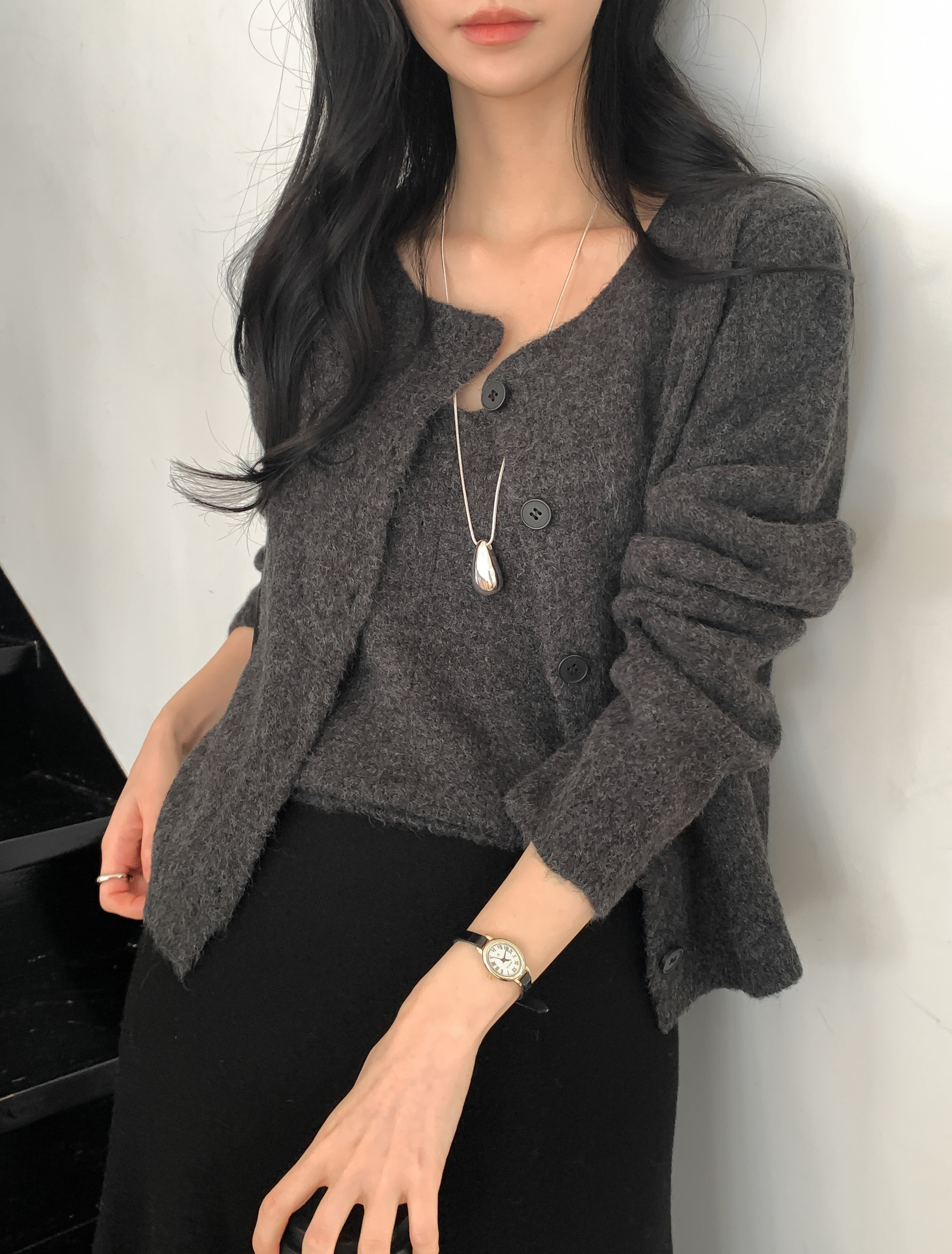 Loina wool cardigan nashi set