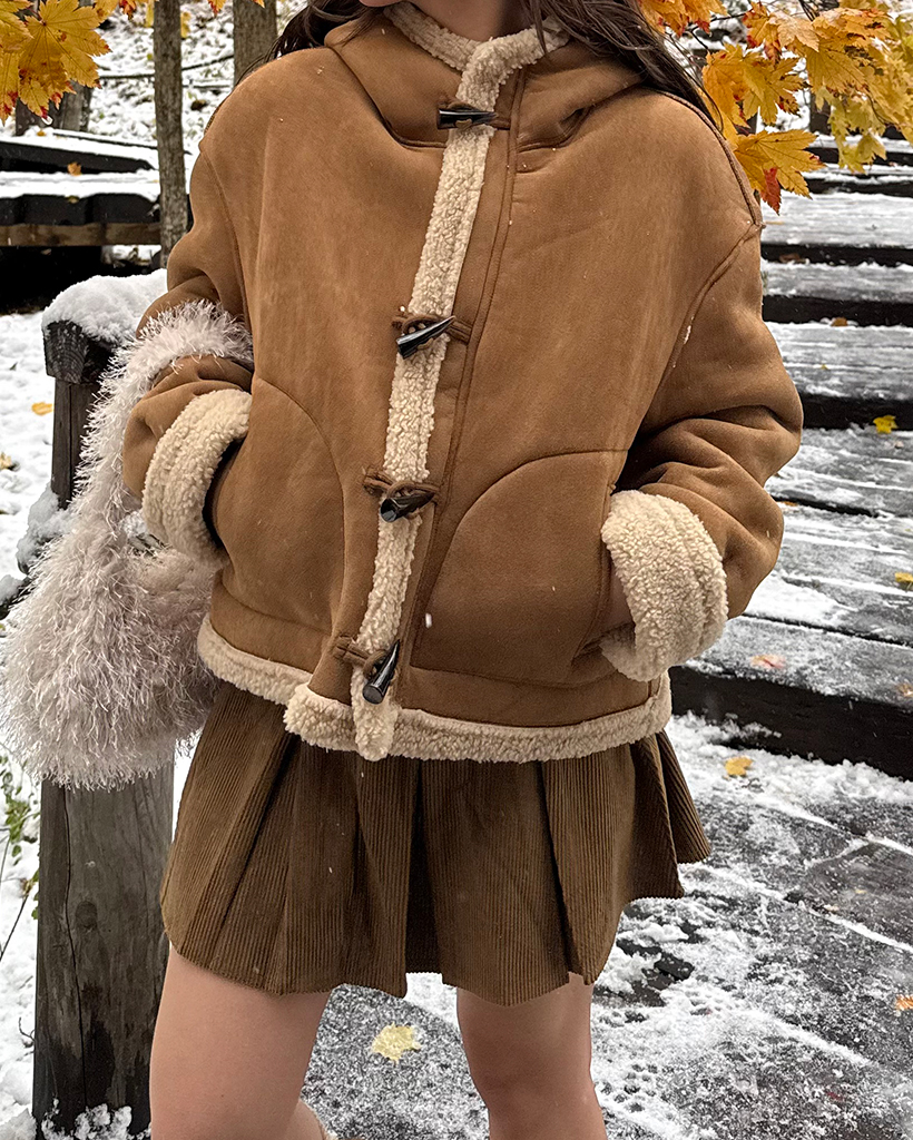 ボアショートフードムートンダッフルコート | ファッション通販サイト NUGU