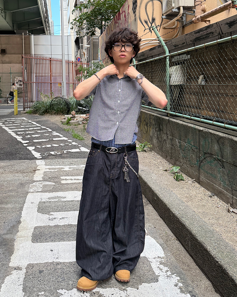 バックシンチバルーンサマーリジッドデニムパンツ | ファッション通販