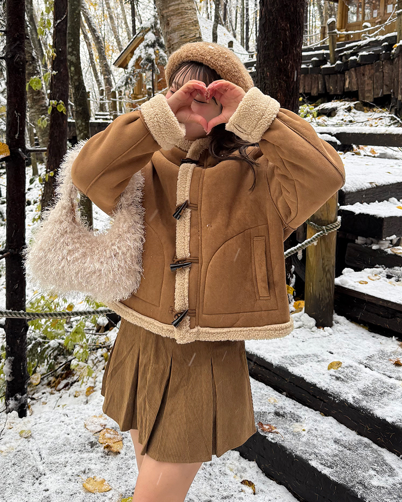 ボアショートフードムートンダッフルコート | ファッション通販サイト NUGU