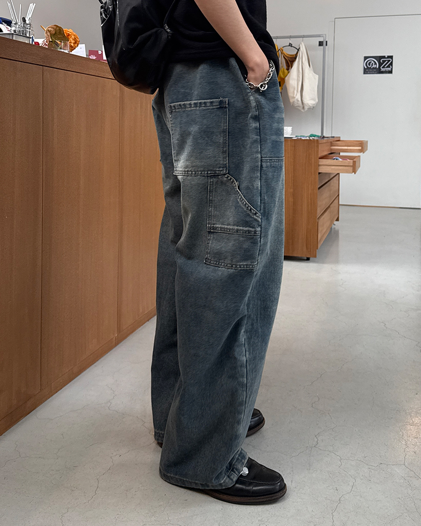 ワークダブルニースーパーワイドデニムパンツ | ファッション通販