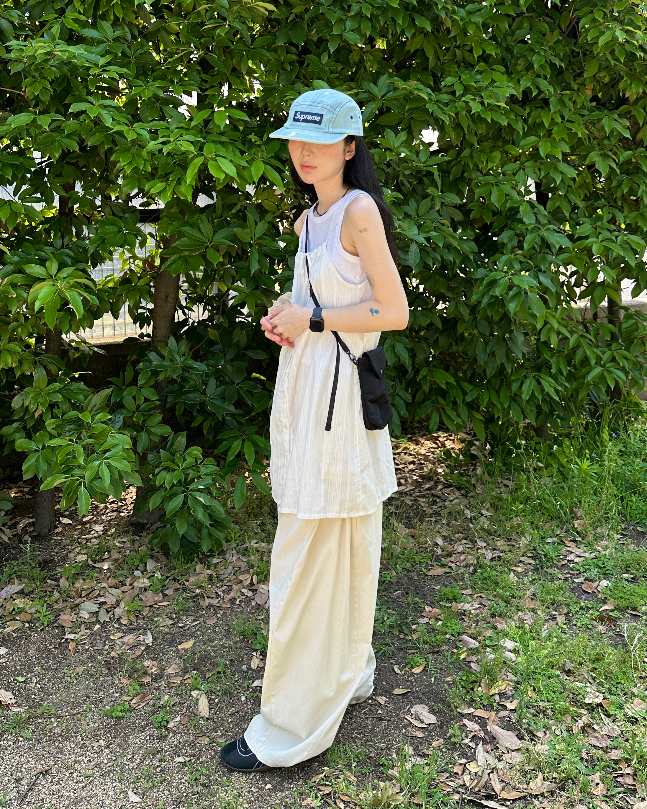 ストライプ柄裾プリーツミニシャツワンピース | ファッション