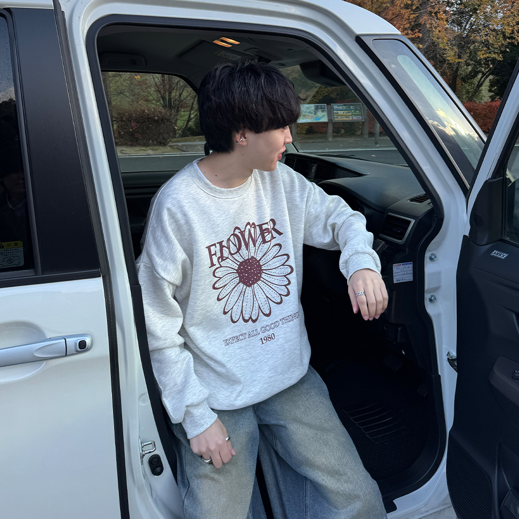 ★Cuarto UNITED★裏起毛シャツ★白黒★M ユニセックス）アニマル裏起毛スウェットシャツ | ファッション通販