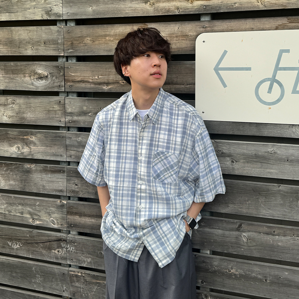 パステルカラーチェック半袖シャツ | ファッション通販サイト NUGU