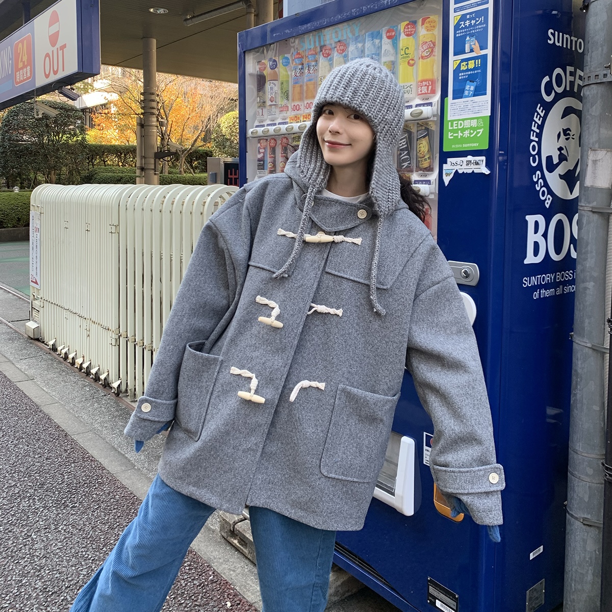 【LOLO】ダッフル オーバーサイズ ハーフコート LOLO (ロロ) ダッフルオーバーサイズ ハーフコート