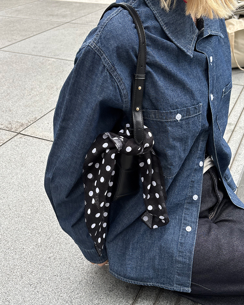 シンプルドットコットンスカーフ