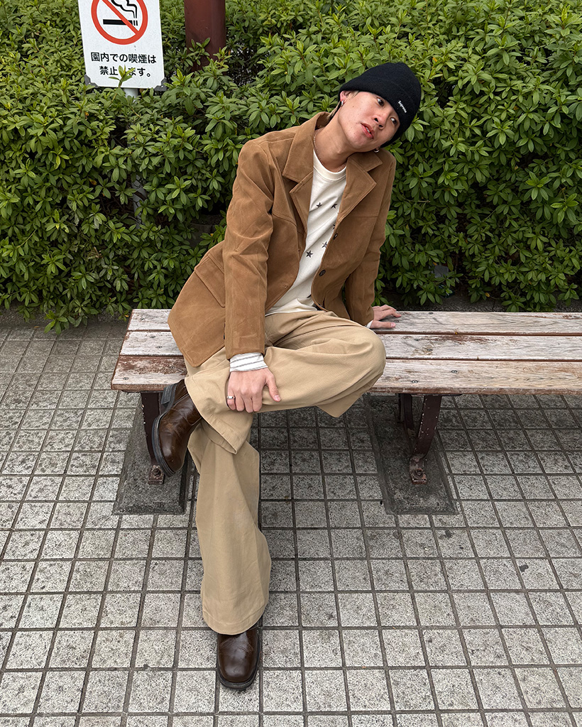 スチャンオーバーサイズスエードジャケット