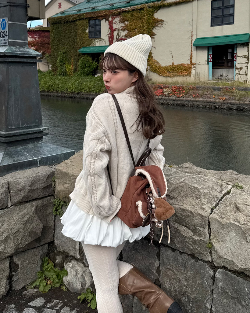 ハイネックビックケーブルニットダブルジップセーター | ファッション