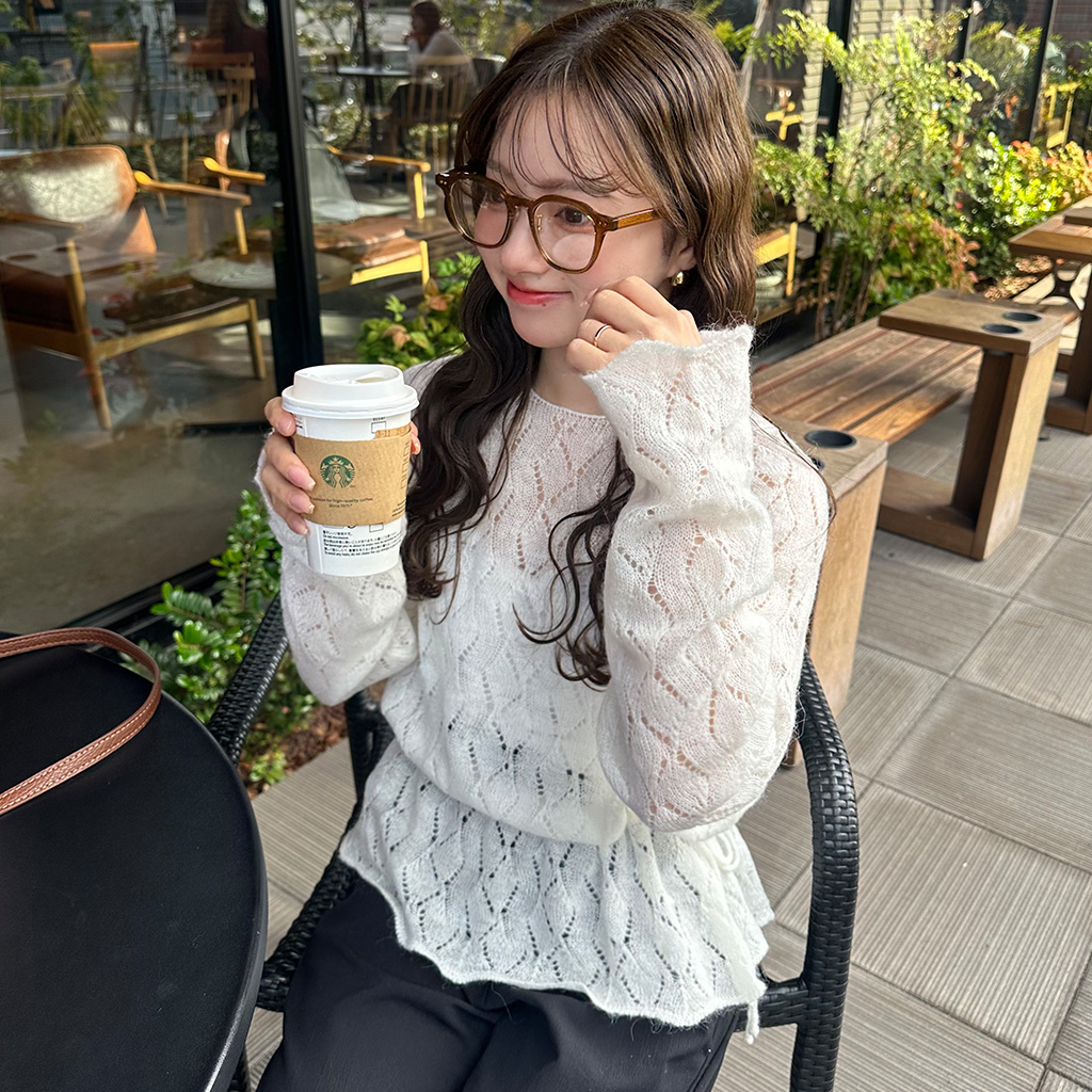 ラグランパンチングラインニット | ファッション通販サイト NUGU