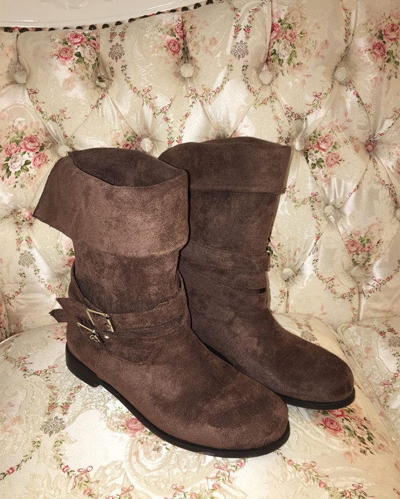 アンクルダブルベルト2wayスウェードブーツ
