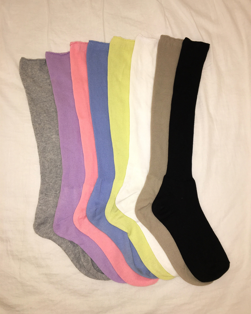 シンプルサマーリブハイソックス