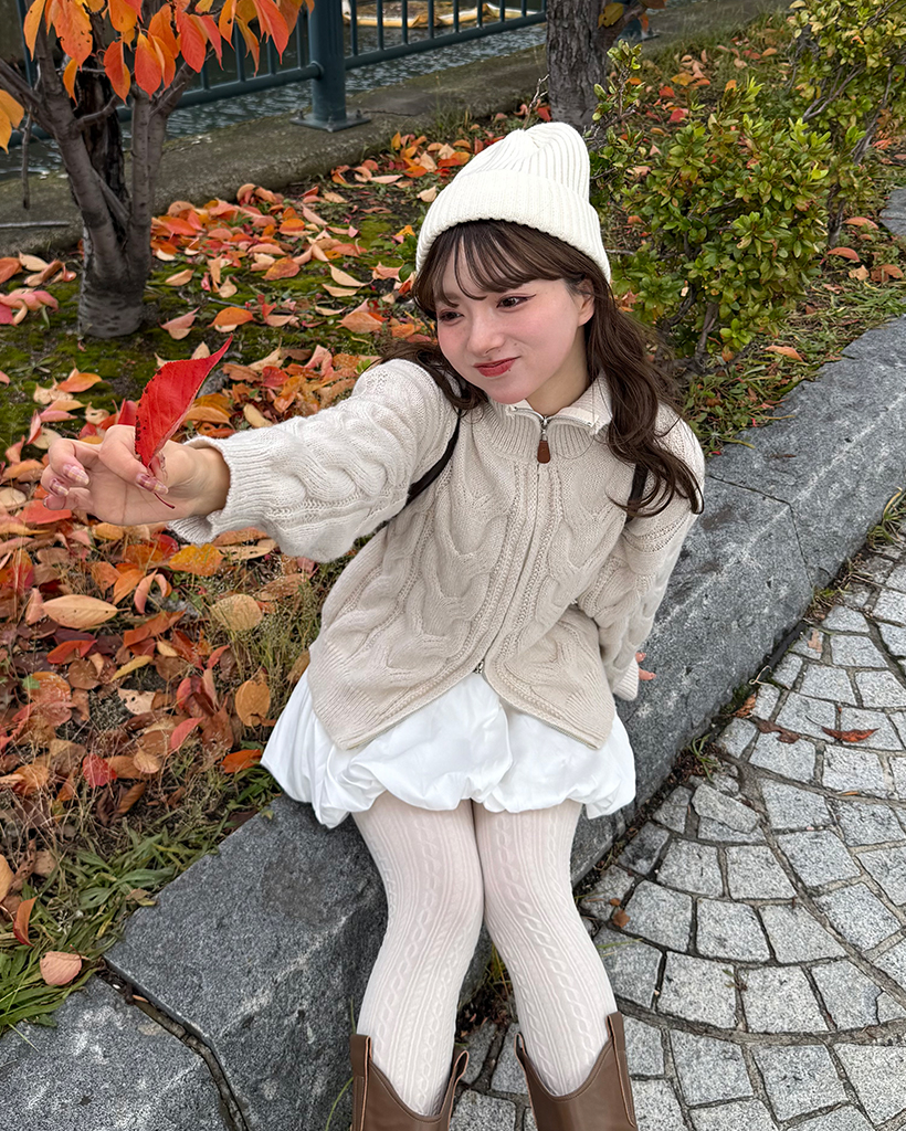 ハイネックビックケーブルニットダブルジップセーター | ファッション