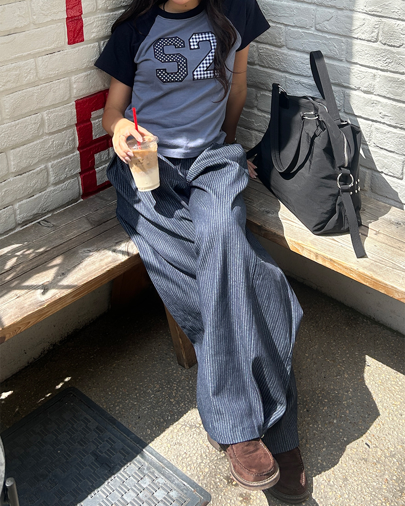 KARAKU 32サイズ✨️デニムストライプパンツ ネイビー KARAKU 32サイズ✨️デニムストライプパンツ ネイビー パンツ