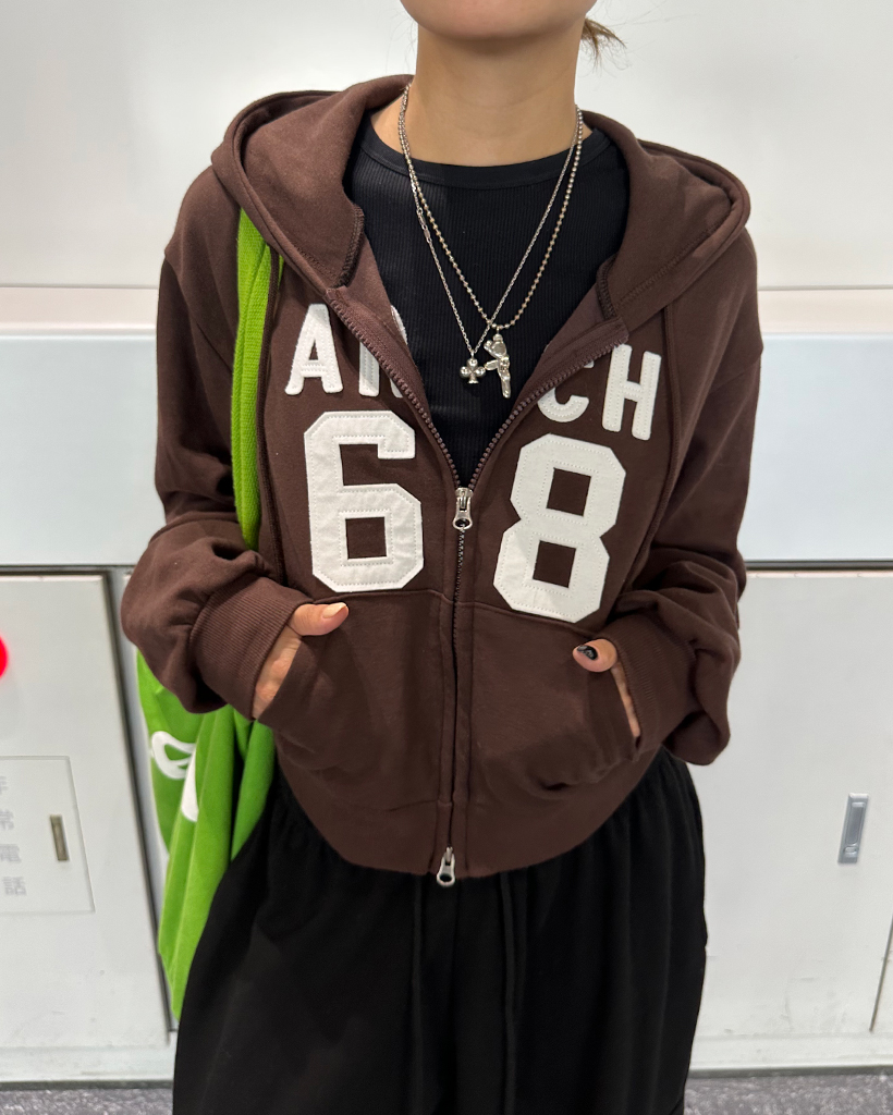 68パッチダブルジップクロップドパーカー | ファッション通販