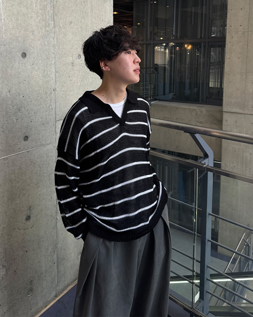 Stone  ストライプニットセーター ユニセックス）メッシュカラーストライプニット | ファッション通販