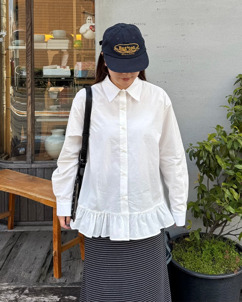 フリルポイントカラーシャツ
