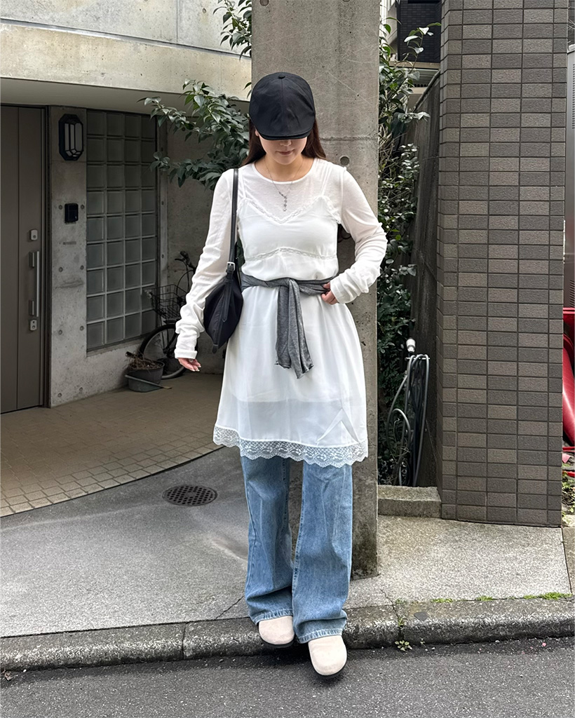 レースキャミソールミニワンピース