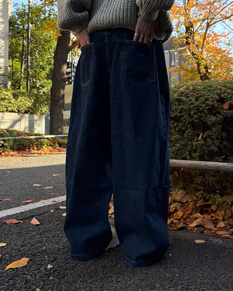 kuttantanページ ワイドフィットピンタックデニムパンツ | ファッション通販サイト NUGU
