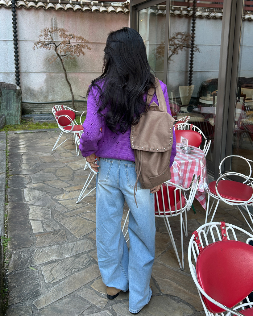 新品 未使用 ピンクハウス ブルー系 パッチワーク いちご カーディガン ニット オーバーフィットパンチングニットカーディガン | ファッション通販