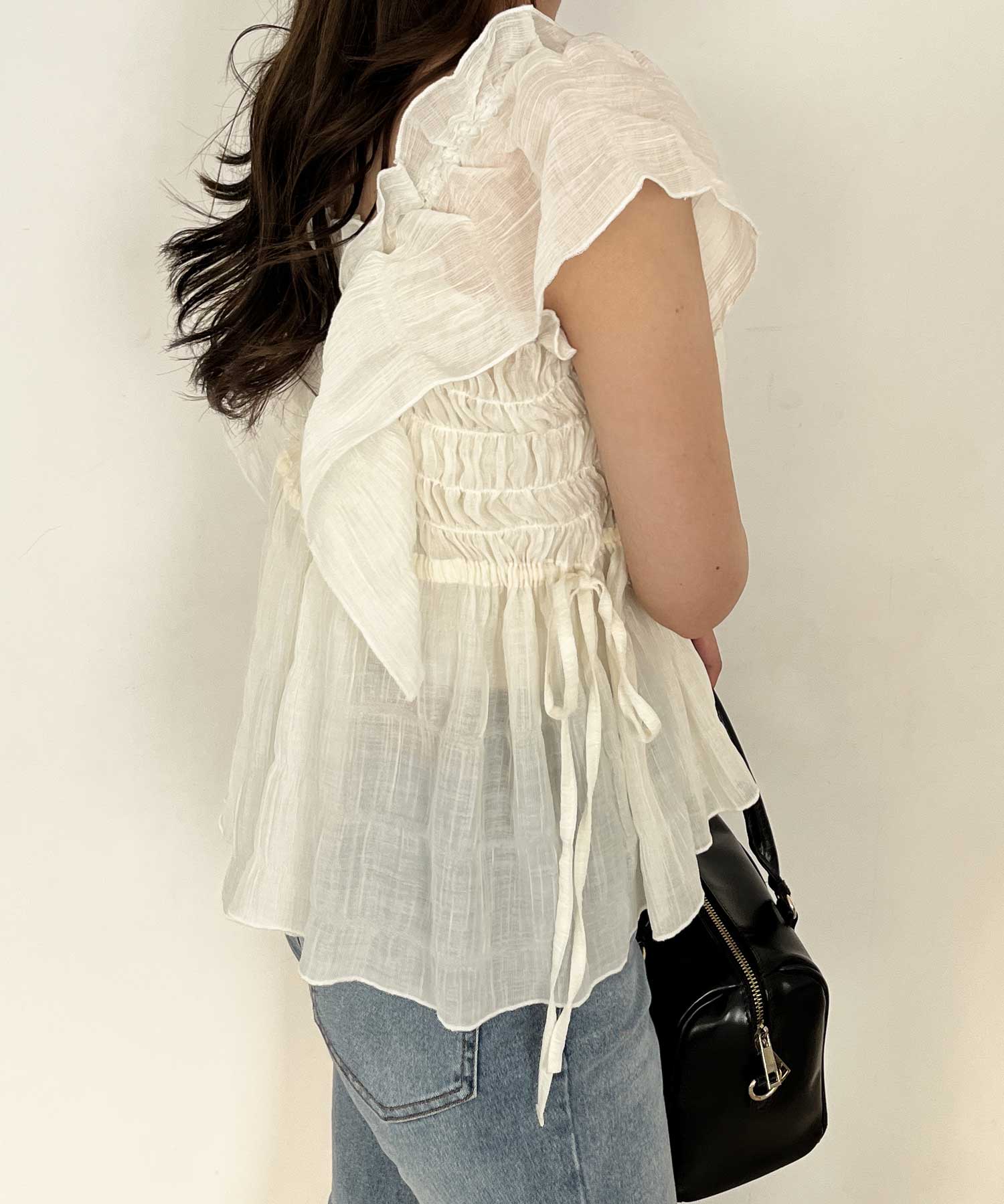 フリルシャーリングブラウス | ファッション通販サイト NUGU