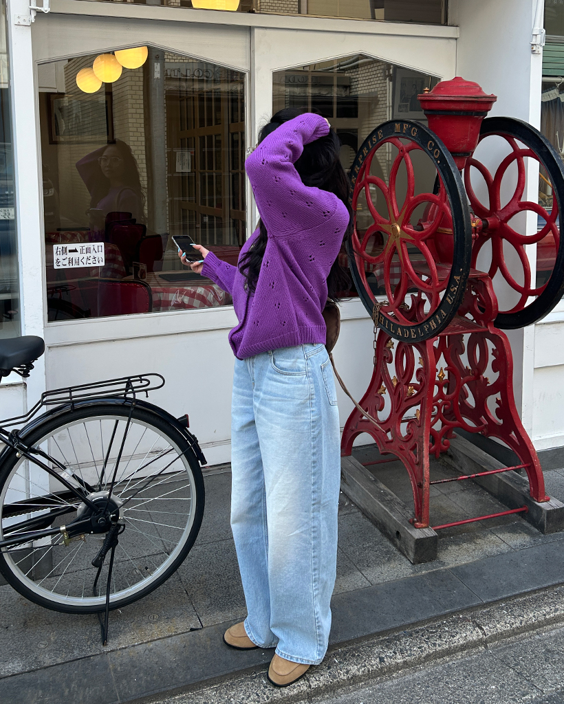 【美品】ルネ　ジップカーディガン　ジャケット　リボン　カメリア　ピンク　L 美品 Rene ルネ ノーカラージャケット ニットカーディガン