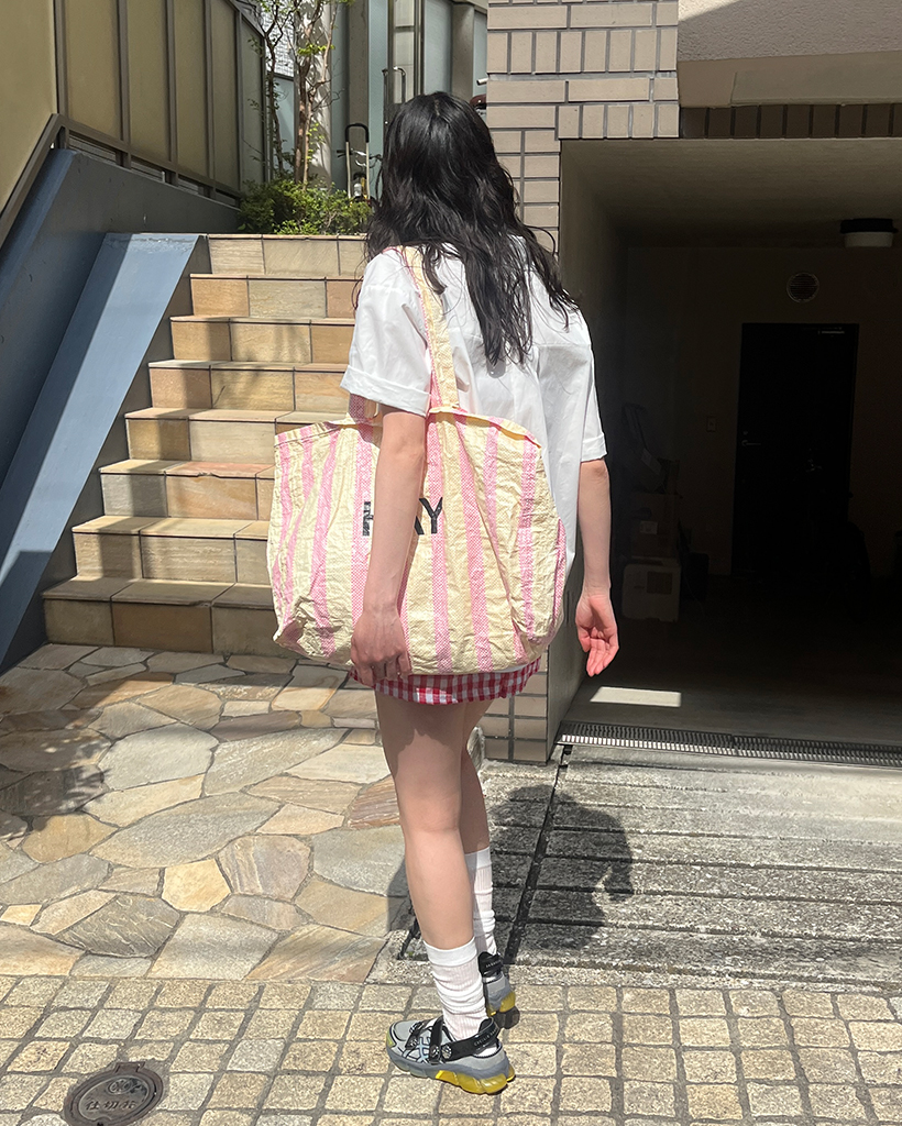 I am I in fact SATIN SOCCER ギンガムパンツ