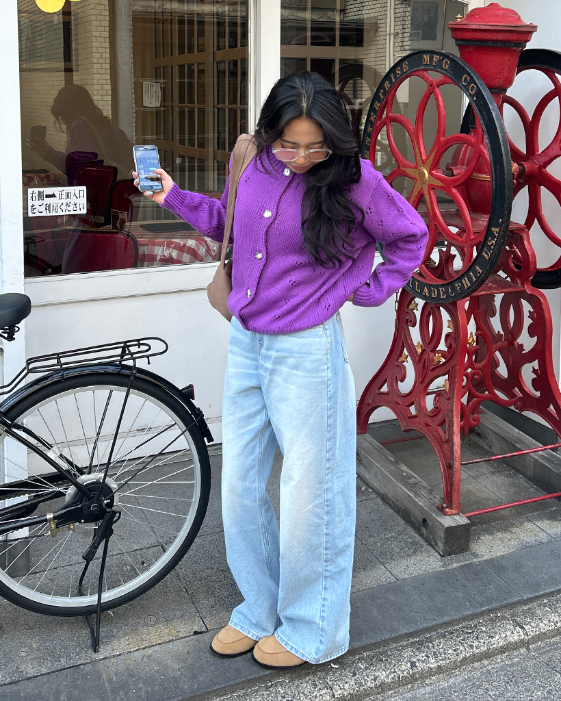 パープルカーディガン ZARA ザラ ケーブル編みカーディガン タグ付き パープル sizeS