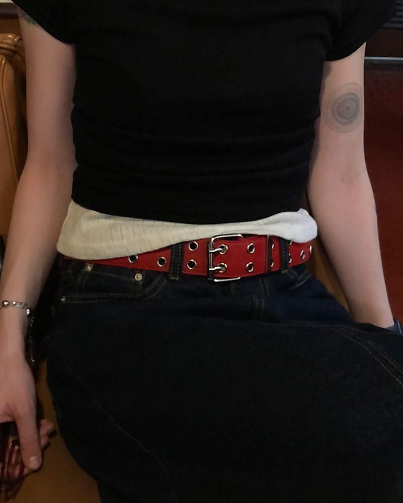 ダブルアイレットレザーベルト