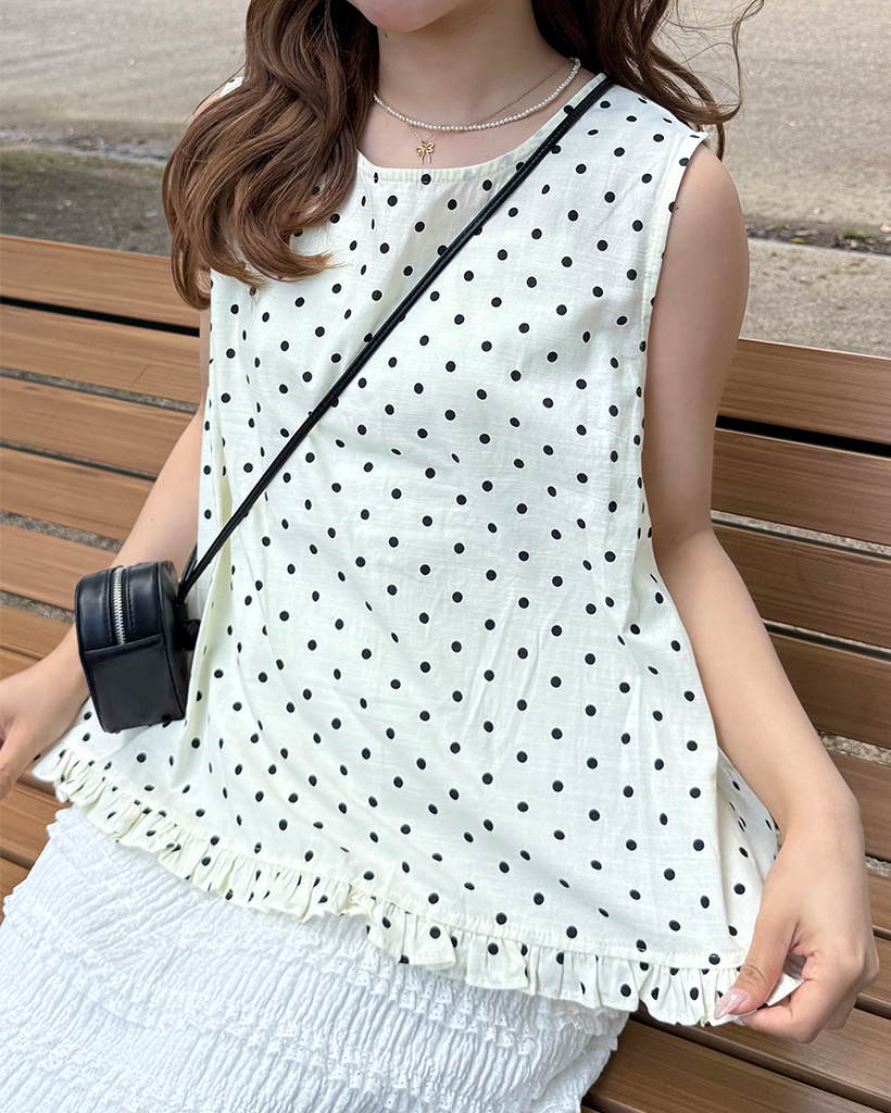【美品】コーデ売り♡フレア キャミワンピース＆リブ フリルノースリーブトップス moussy - 【美品】コーデ売り♡フレア キャミワンピース＆リブ