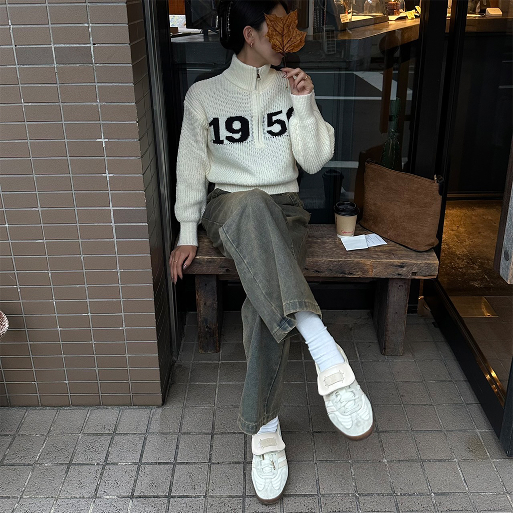 rest&recreation ハーフジップクロップニットトップ ハーフジップ Rest & Recreation(レストアンドレクリエーション