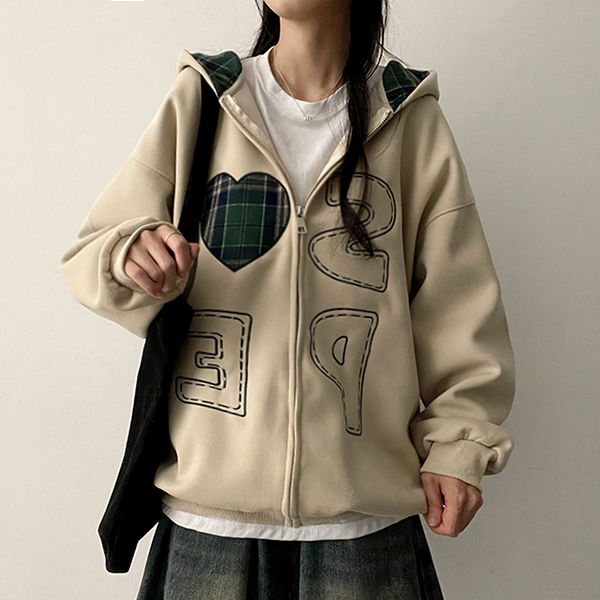 チェックハートパーカー | ファッション通販サイト NUGU