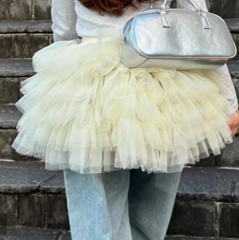 スカート Ballerina volume tulle balloon skirt Ballerina