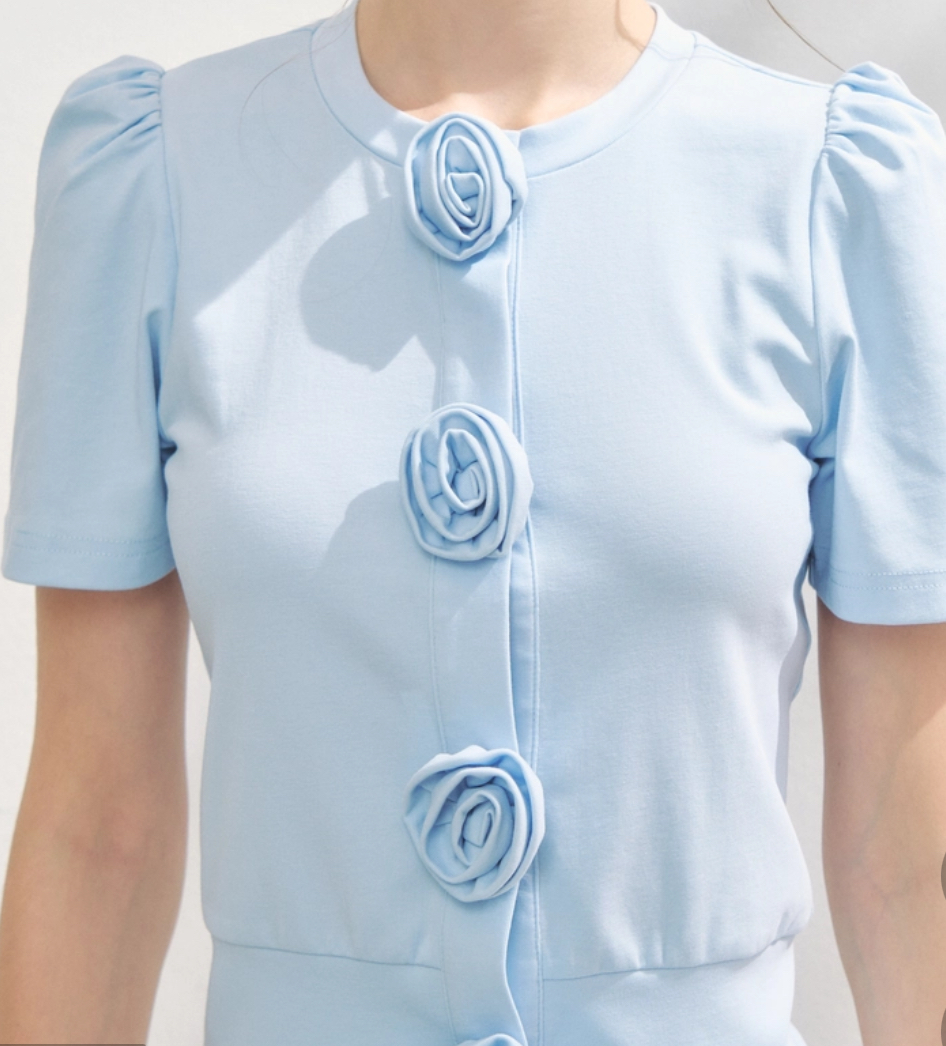 トップス Rose flower motif short sleeve cardigan Rose flower motif short sleeve cardigan | ファッション通販