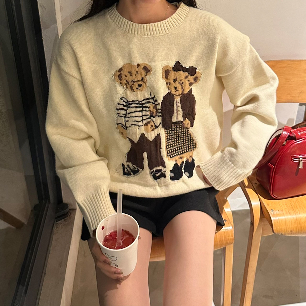 adabar ハウンドトゥースニット Lサイズ グリーン 配色ジャガードオーバーサイズニット＜大きいサイズ有＞ 通販