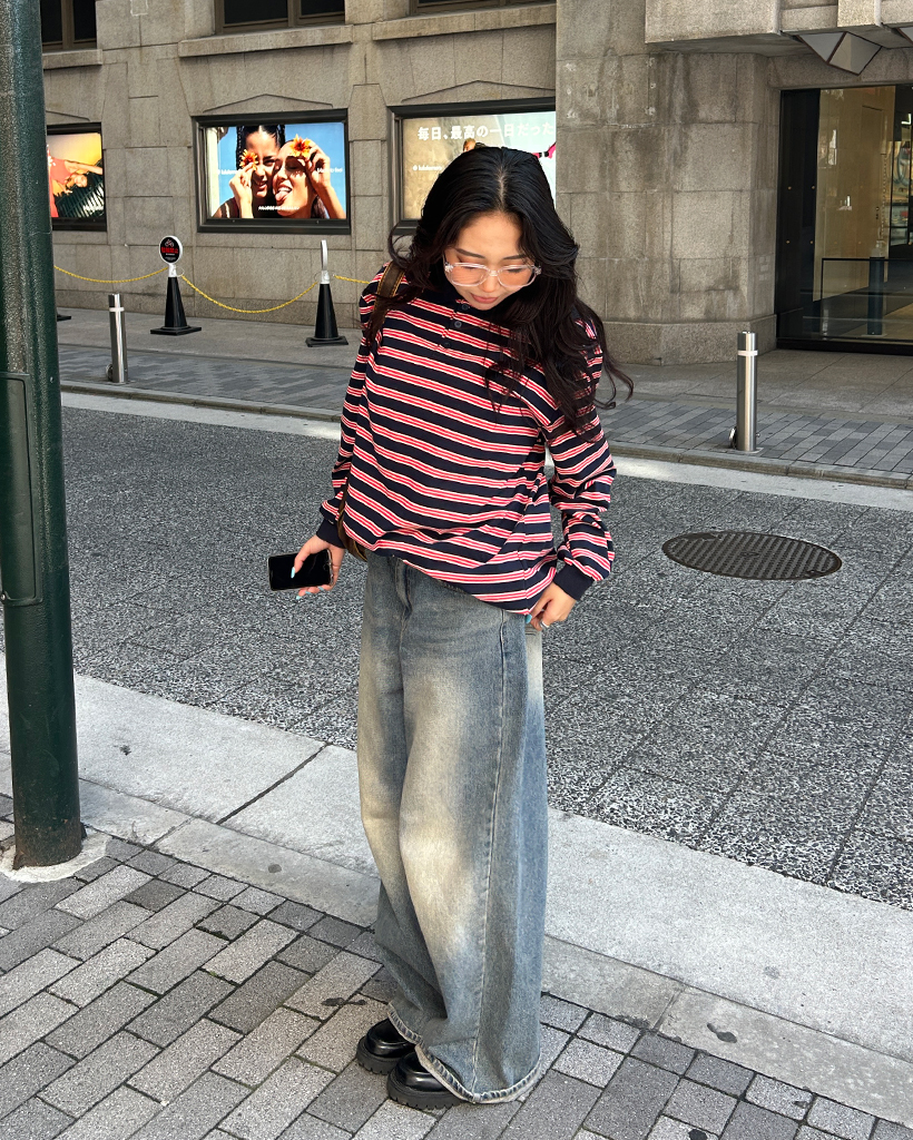 PINKO 25SS Tシャツ・カットソー マルチカラー ユニセックス)マルチボーダーロングポロTシャツ | ファッション