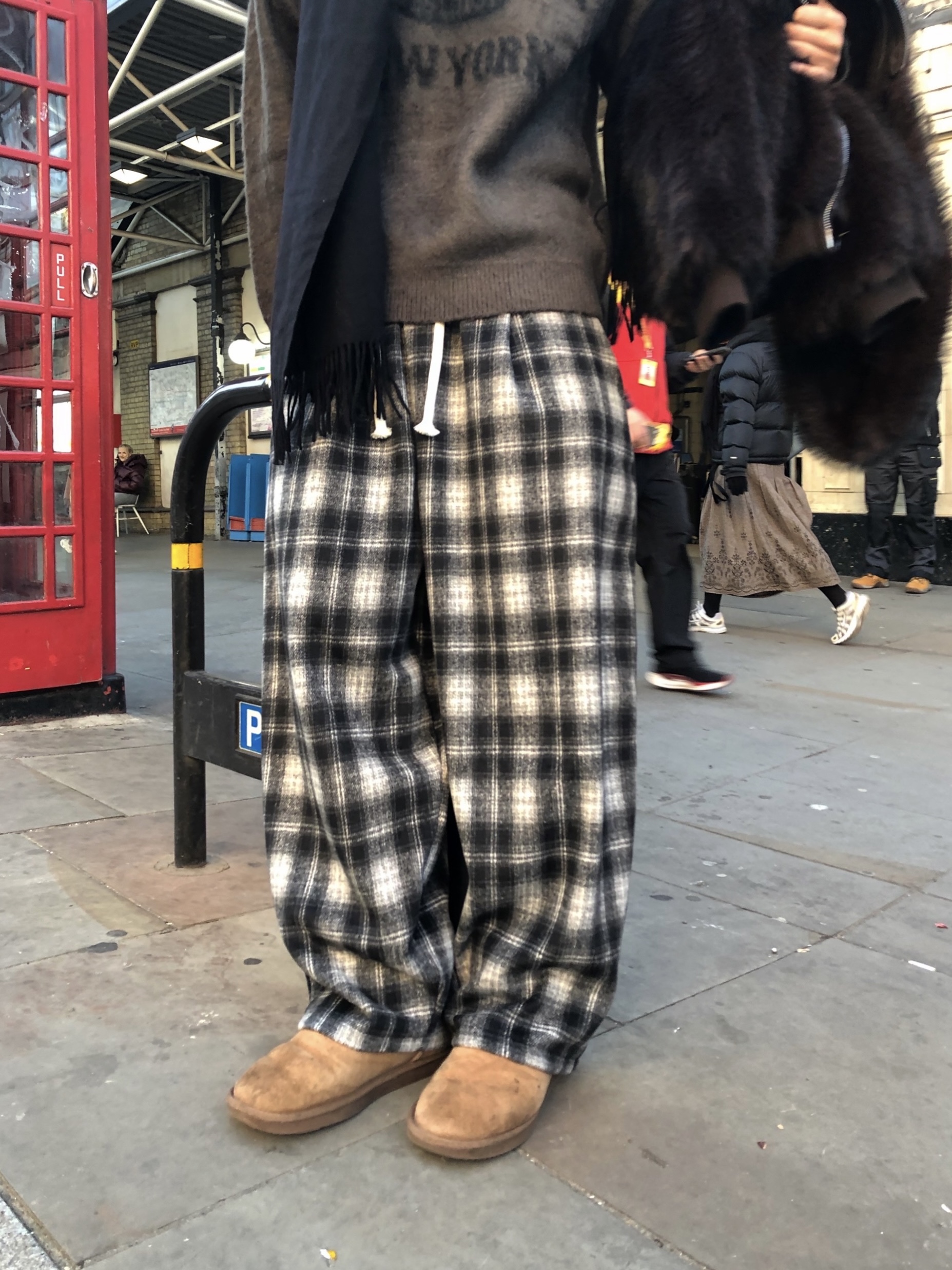 チェック柄 バルーンパンツ