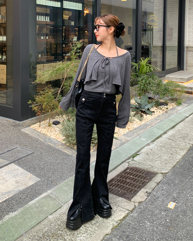 fuguihua デニム blk BLACK BY MOUSSY | HUILA one wash denim (ワイド ) |SHEL'TTER
