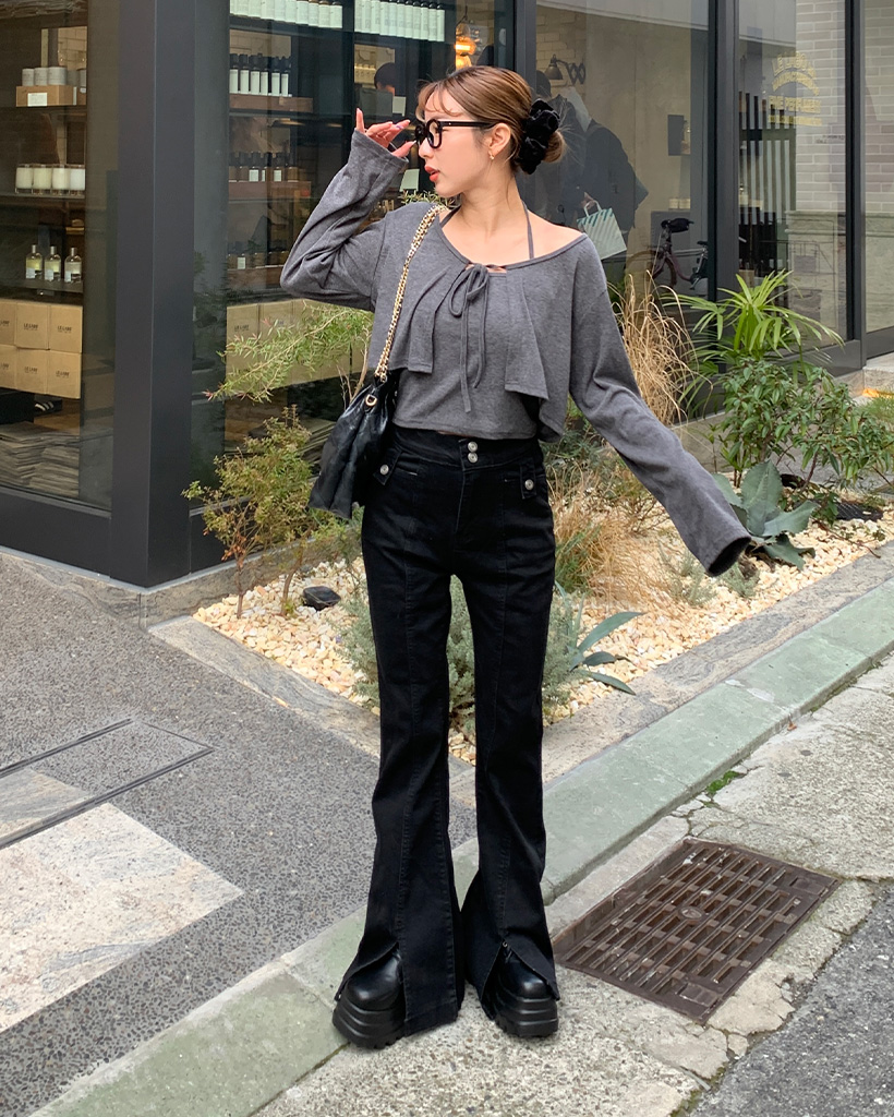 【SAINT LAURENT】ブーツカットデニム Saint Laurent サンローラン ハイウエスト ブーツカットジーンズ