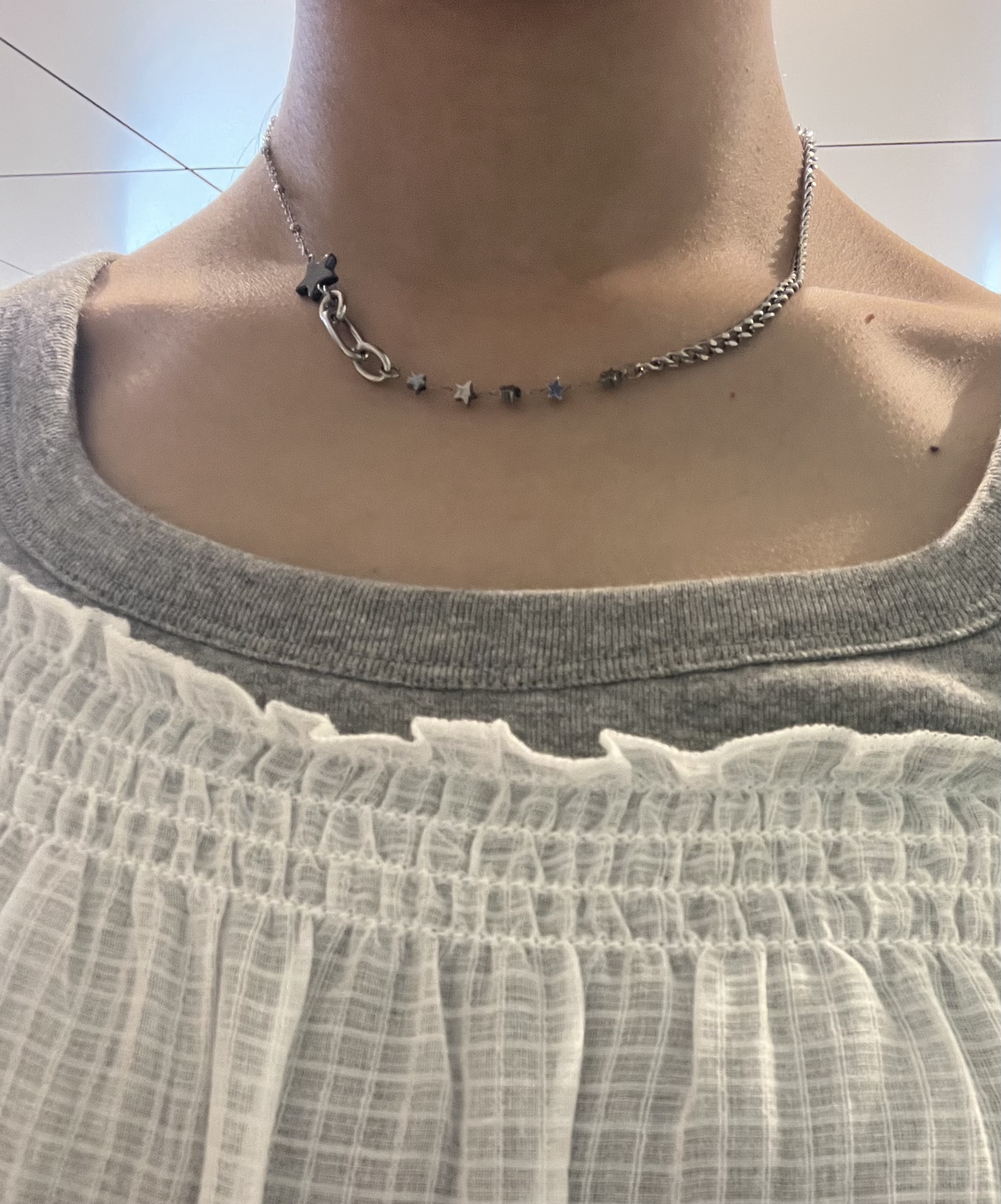 ※売約済み【#203jewelry】ダイヤモンド星モチーフ シルバーネックレス 星モチーフシルバーチェーンネックレス | ファッション通販