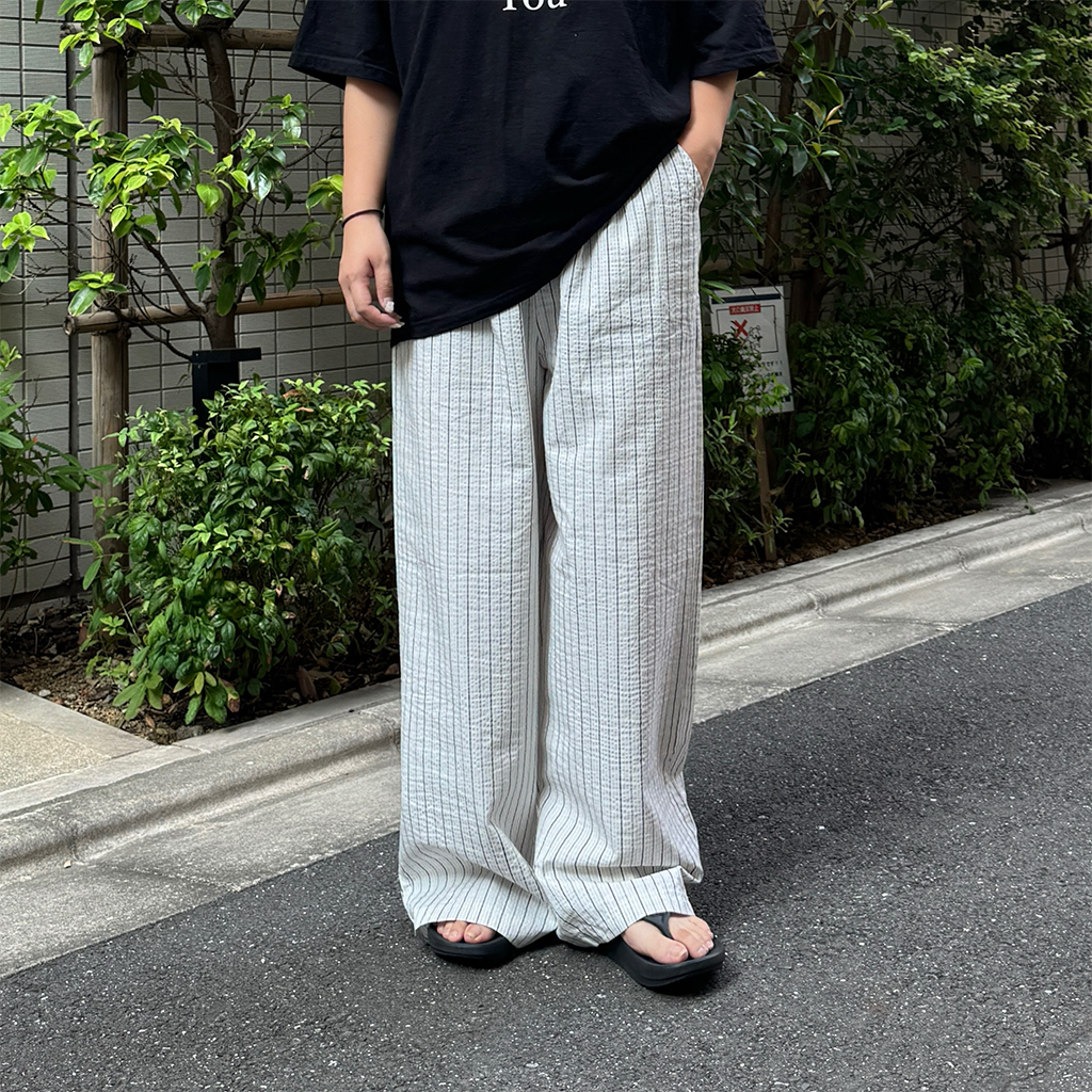 houseonthehill カジュアルパンツ ストライプ ホワイト houseonthehill カジュアルパンツ ストライプ ホワイト