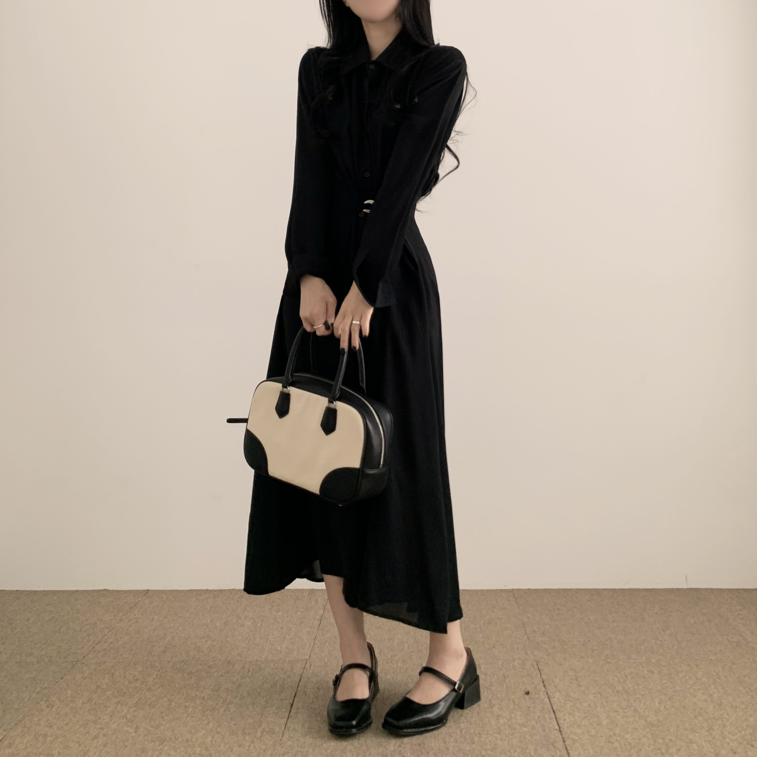 ウエストリングベルトロングシャツワンピース | ファッション