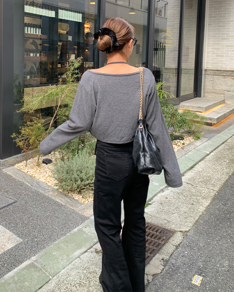 ダブルボタンスリットブーツカットデニムパンツ | ファッション