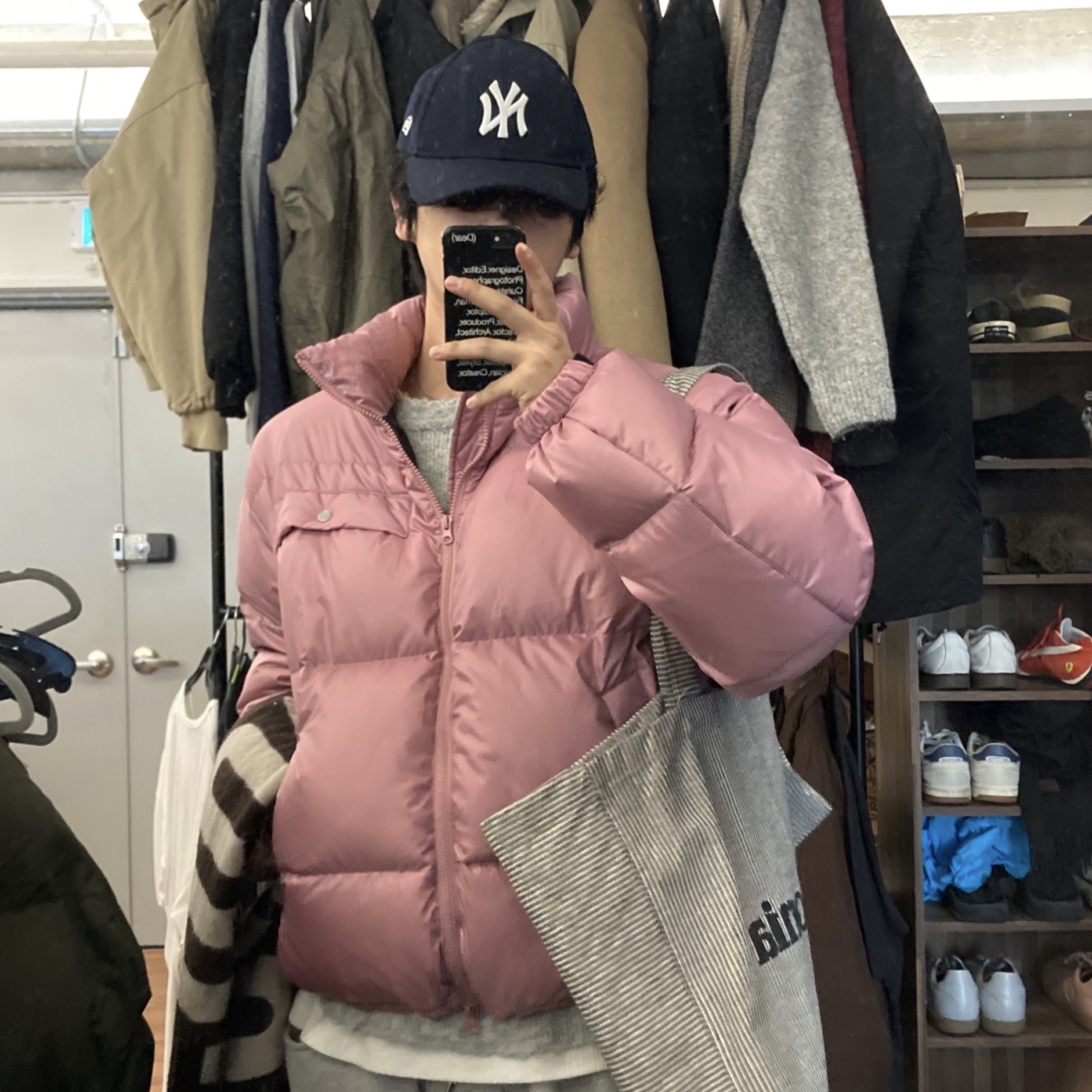 45R ai indigo ダウンジャケット 1 ネイビー ピンク 3color)ポケットダウンジャケット | ファッション通販サイト NUGU