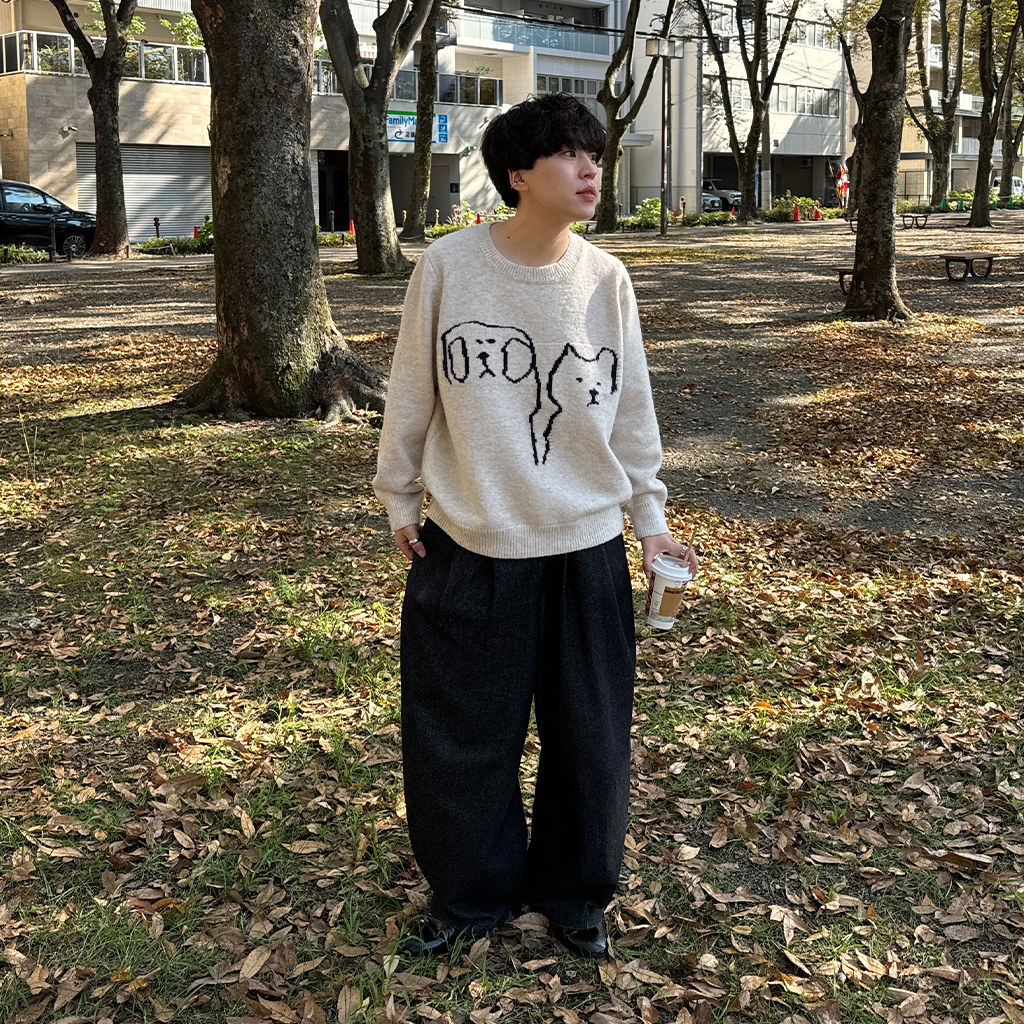 MUSE URBAN Vネック ニット ブラウン リネン混 MUSE URBAN Vネック ニット ブラウン リネン混