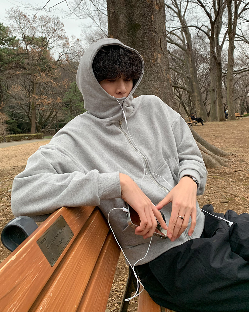 （ユニセックス）クロップフィットフードパーカー