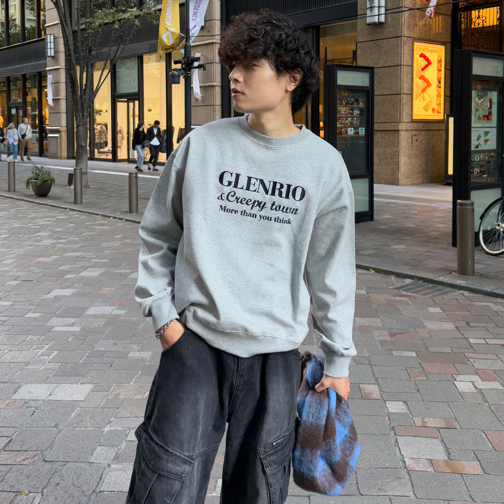 NUGU linenne crewVネックスウェット