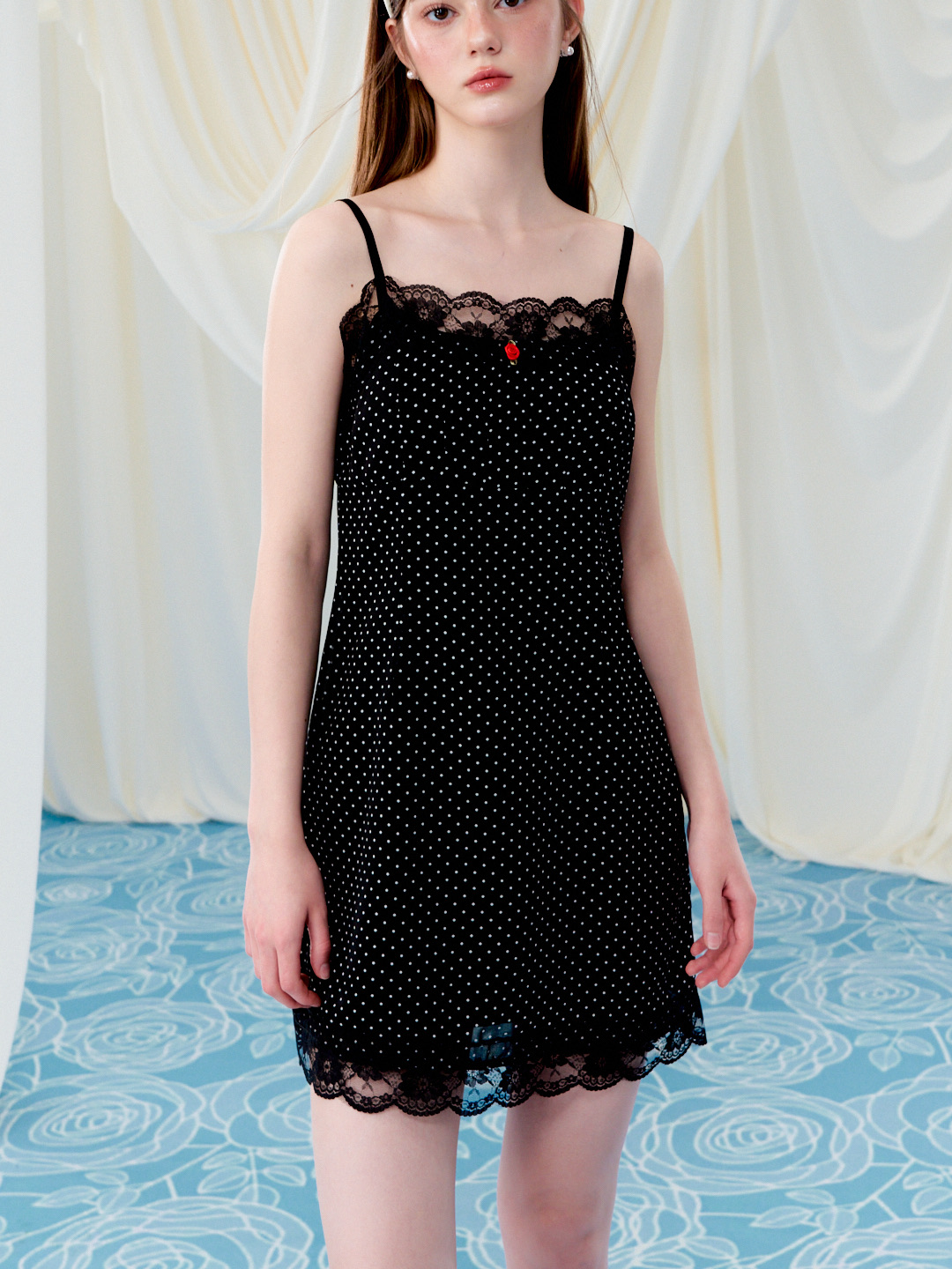 ワンピース muguet flower chiffon mini cami op muguet flower chiffon mini cami op ワンピース