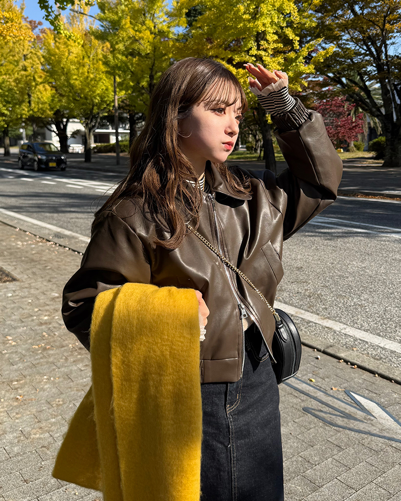 クロップドレザージャケット | ファッション通販サイト NUGU