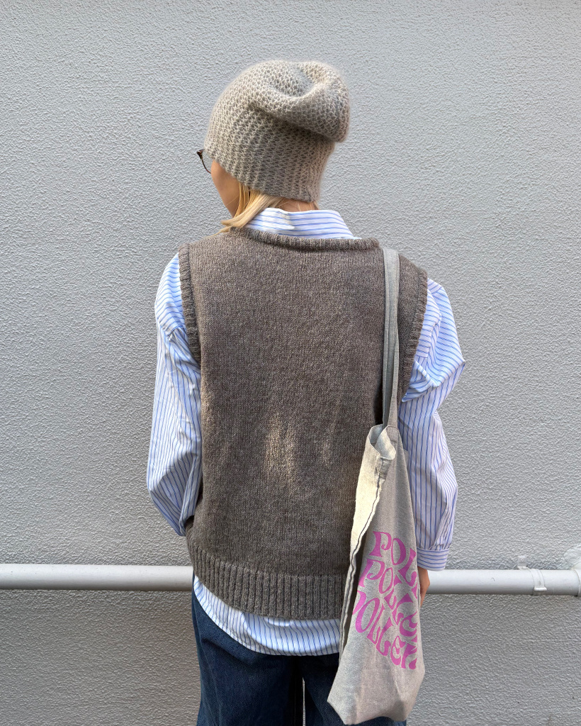 リブヘムウールアルパカミックスニットベスト | ファッション通販